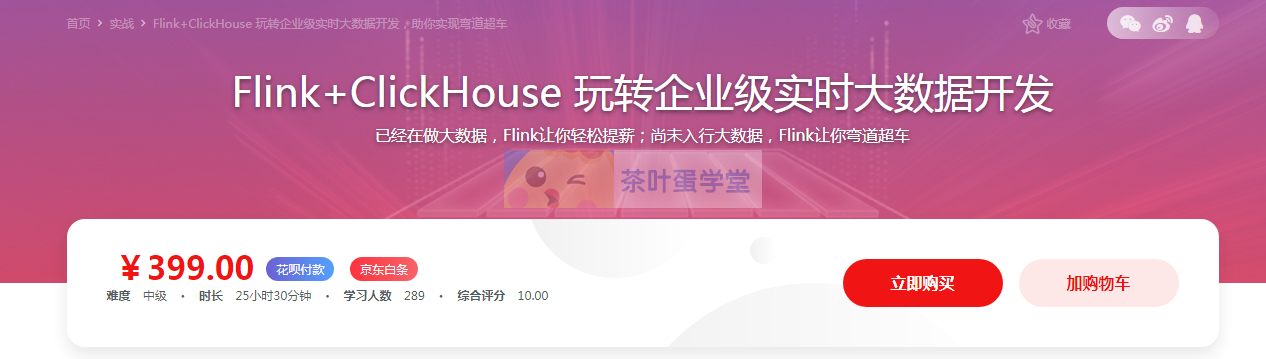 Flink+ClickHouse 玩转企业级实时大数据开发 - 网盘分享 - 下载 慕课网 第1张