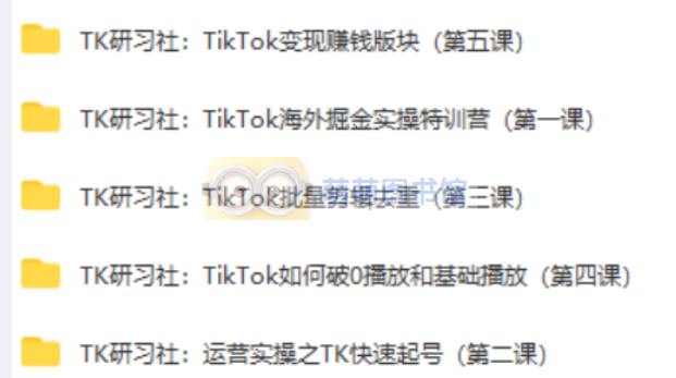 TK研习社：TikTok变现赚钱版块 - 百度云盘 - 下载 运营课程 第1张