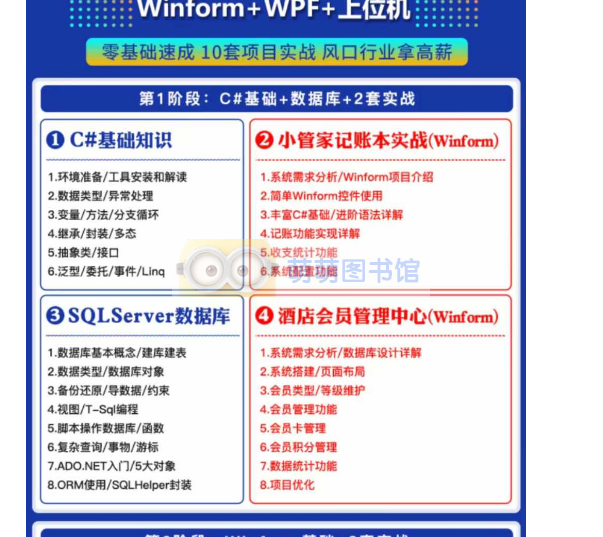 【朝夕教育】C#+Winform+WPF上位机高薪就业VIP班(SqlServer/S7/Modbus/工控)（第5期） – 百度网盘 – 下载-萌萌家图书馆