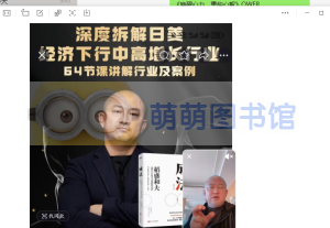 王岑《成法》 64节课深度拆解日美经济下行期中高速增长行业及案例-萌萌家图书馆