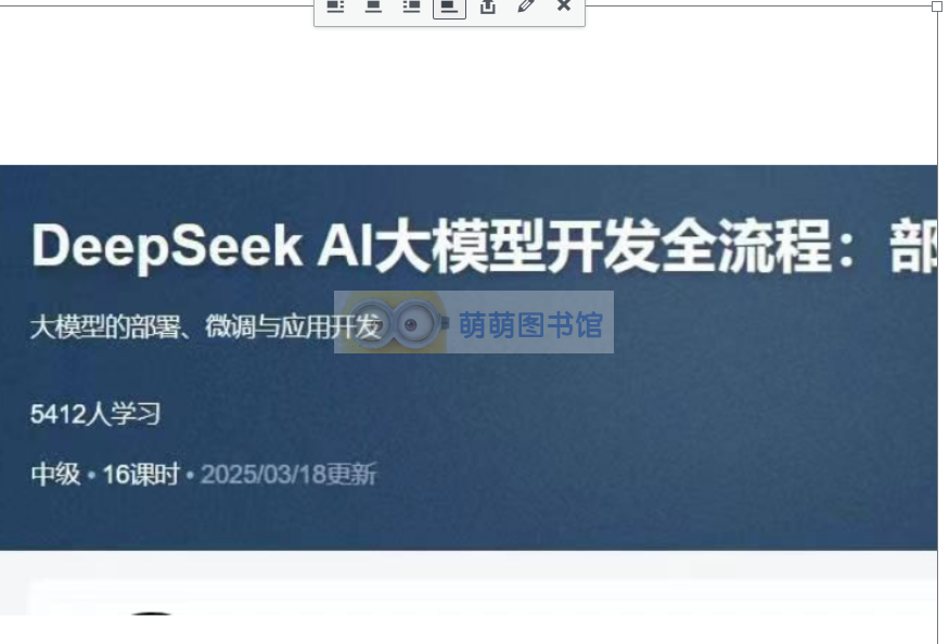 DeepSeek Al大模型开发全流程：部署、微调、开发-百度网盘-下载-萌萌家图书馆
